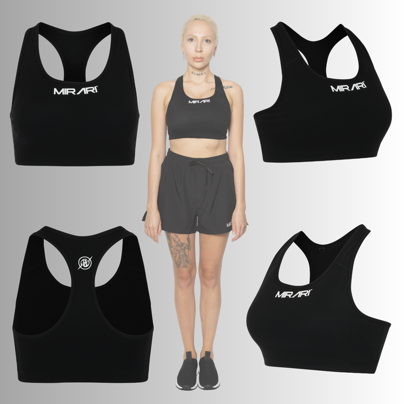 MIRARI Black Sports Bra | High-Performance Athletic Bra for