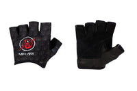 Fitness Gloves, Repeating Emblem; Black Leather US PATENT D892411