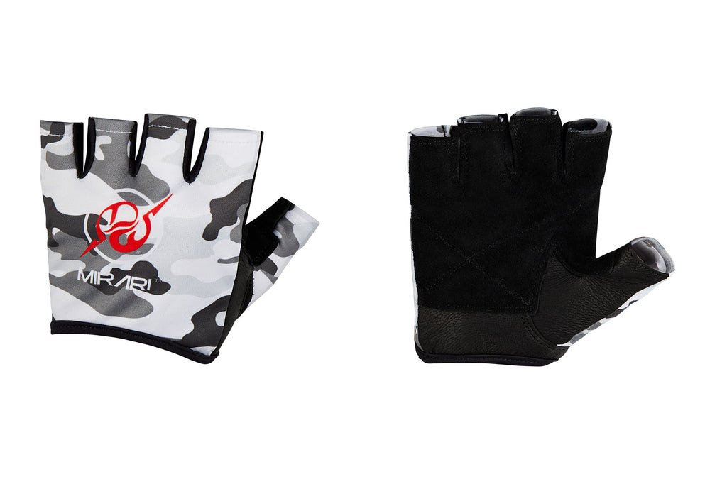 Fitness Gloves; White Camo Leather US PATENT D892411