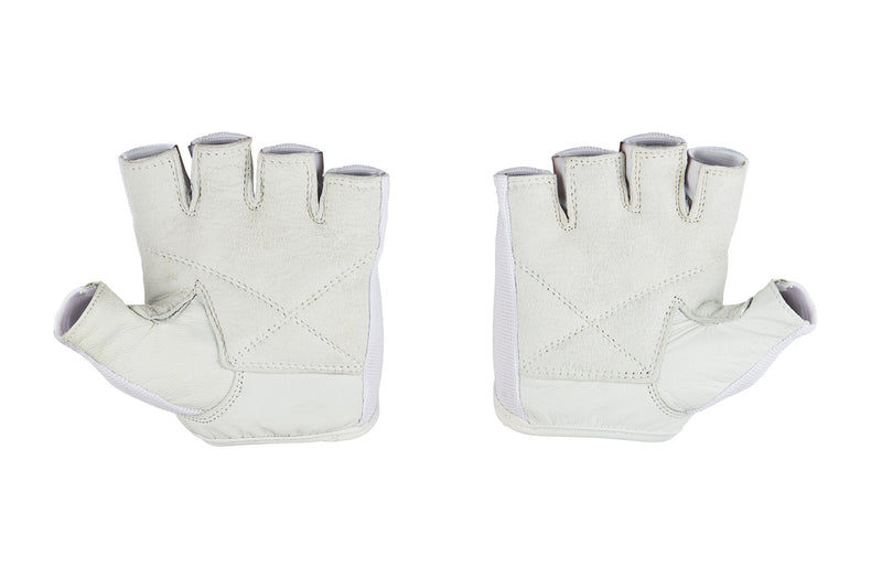 Fitness Gloves Ribbed; White Leather US PATENT D892411